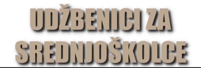 UDŽBENICI ZA SREDNJOŠKOLCE